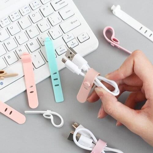 3/5PcsMultipurpose Desktop Phone Cable Winder Earphone Clip Charger Organizer Management Wire Cord fixer Silicone Holder