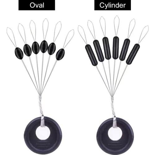 60pcs 10 Group High Quality Black Rubber Space Beans Stopper Suitable For Fishing Line 2.5-5# Carp Fishing Accessories