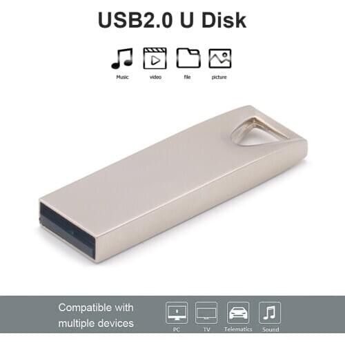 64GB 32GB 16GB 8GB Disk Memoria Cel Usb Stick Gift Metal USB 2.0 Flash Drive Thumb Drive Pendrive with Keychain