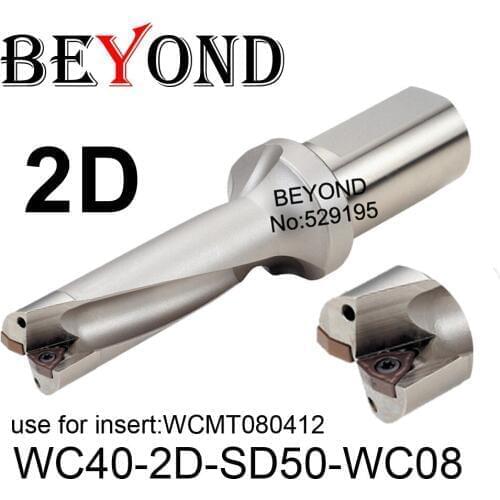 BEYOND WC 2D 50mm WC40-2D-SD50-WC08 U Drilling Drill Bit use Insert WCMT WCMT080412 Indexable Carbide Inserts Lathe CNC Tools