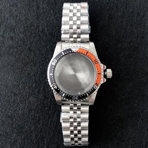 39.5mm Stainless Steel Retro Watch Case + Five Baht Watch Strap Acrylic Super Waterproof 100M Suitable for NH35/NH36 Movement