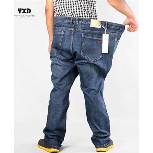 Oversized 44 46 48 50 52 Men Fashion Retro Baggy Jeans Vintage Washed Denim Pants Male Trousers Blue Jeans Loose Pants Overalls
