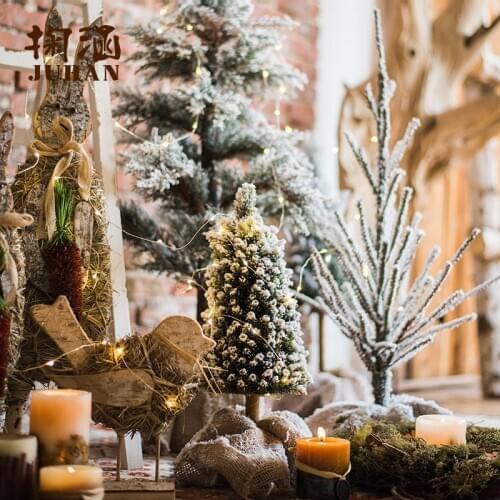 Artificial Christmas tree holiday decoration window decoration Christmas background photography background of Cedar Photo Studio