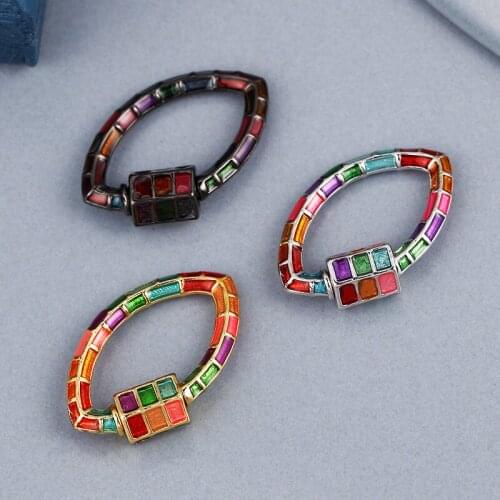 Drip Oil New Jewelry Teardrop-shaped Rectangle Clasps Hooks Copper Color Jewelry DIY Bracelet Necklace Handmade Jewelry Finding