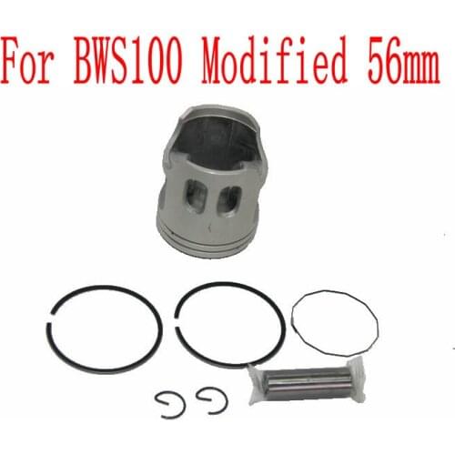 Motorcycle BWS100 56mm Modified Piston & Ring Set Kit For Yamaha 100cc 2 Stroke Scooter BWS 100 56mm Diameter Cylinder Used