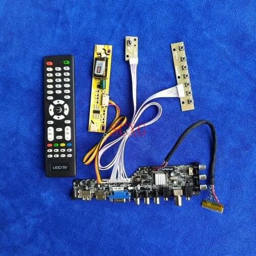 KIT HDMI-compatible USB AV VGA Fit TX39D80VC1GAA/LQ154K1LA5E/QD15TL08 LCD Controller Board LVDS-30Pin 1280*800 2CCFL DVB Digital