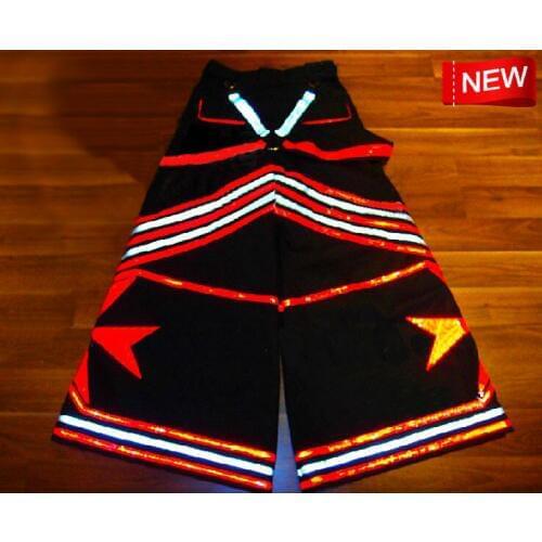 Red Melbourne Shuffle Pants Fluoreszierend DJ PHAT Raver Ore Techno Hardstyle Tanz Hose Reflective Trousers NEW