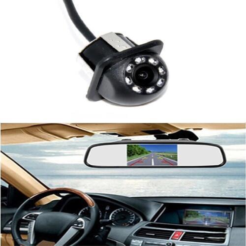4.3"LCD Reverse camera small straw camera HD night vision car reversing rearview image 8LED light rearview parking system 7"LCD