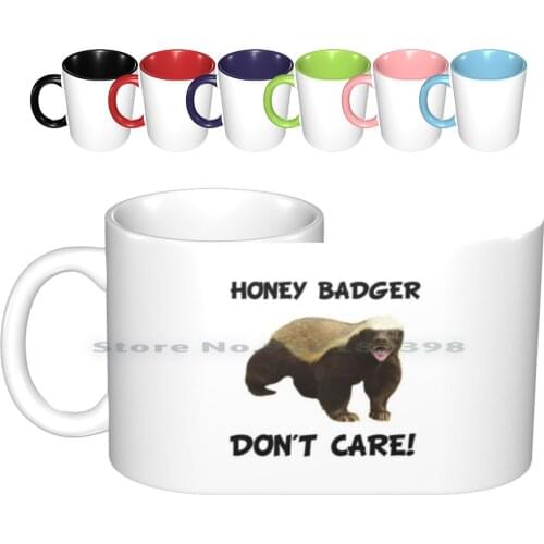 Honey Badger Don't Care Ceramic Mugs Coffee Cups Milk Tea Mug Funny Humorous Honey Badger Honey Badger Badger Dont Care Takes