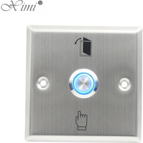 Metal Exit Button With Led Light Good Quality Stainless Steel Press Exit Switch For Access Control System Night Version Exit