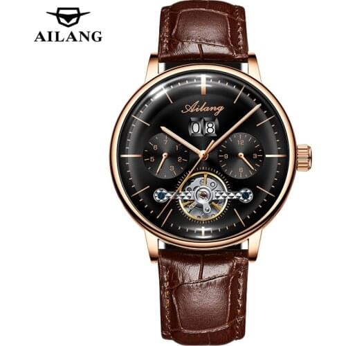 AILANG Fashion Business Month Week Tourbillon Automatic Calendar Mens Wrist Watch Luminous Mens Watches Top Brand Luxury 8622