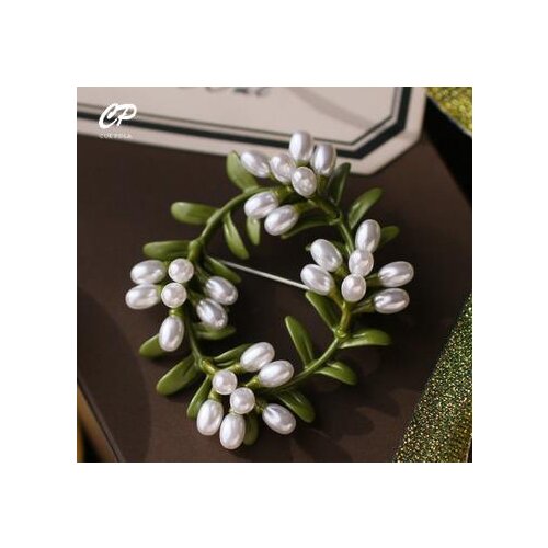 Fashion Pearl Wreath Brooches For Women Wedding Party Flower Party Brooch Pins Gifts