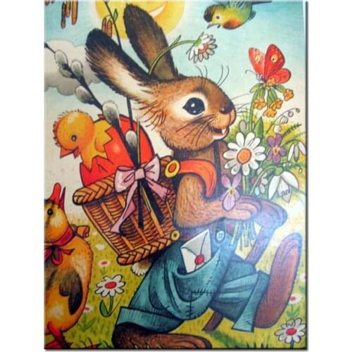 Easter rabbits mosaic diamond painting Full Square round 5d diamond Embroidery rhinestones Picture home wall art decor