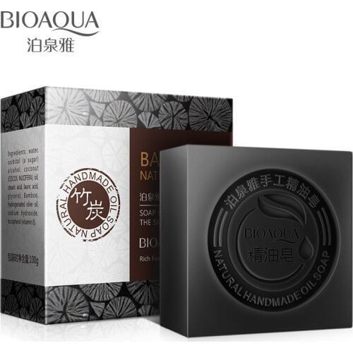 Bamboo Charcoal essential oil Handmade Soap 100g acne whitening soap deep cleansing oil-control face wash hair care Bath