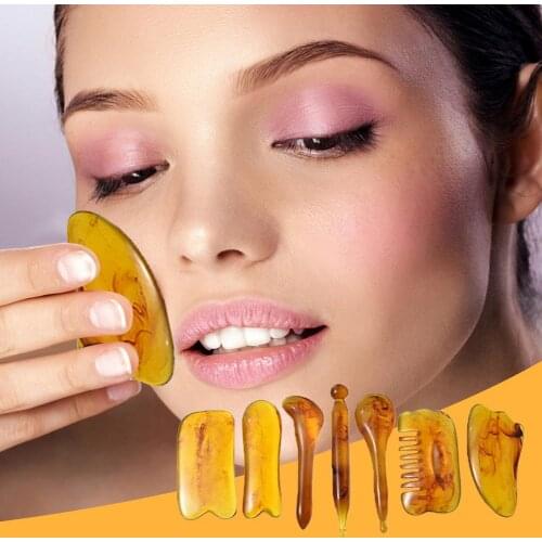 Natural Facial Gua Sha Board Eye Beauty Scraping Massage Tool Resin Beeswax Meridian Acupuncture Pen Face Eye And Body Beauty