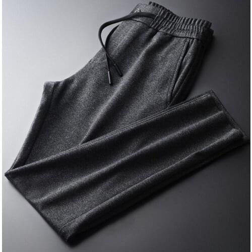 New Grey Mens Pants High Quality Autumn Thicken Casual Male Pants Fashion Elastic Waist Mens Trousers Plus Size 4XL