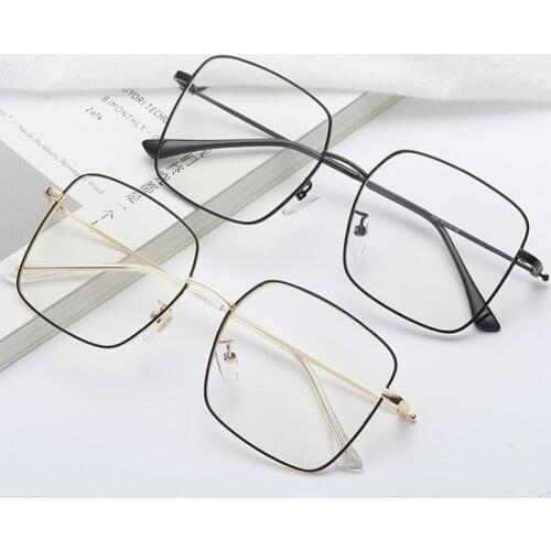 Computer Glasses Men Spectacle Frames Anti Blue Light Goggles Anti Glare Eyeglasses Frame Women Square Clear Lens Fake Glasses