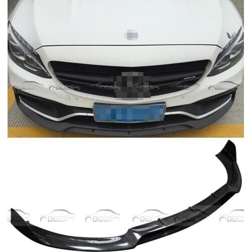 Front Lip 2015-2016 Real Carbon Fiber Bumper Front Splitter For Mercedes Benz W205 C63 AMG Only