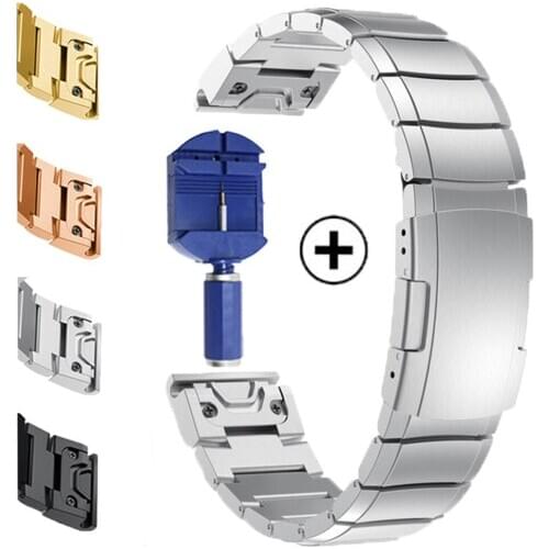 Suitable for Garmin Fenix 6 6X 6S 5S 5 5X quick disassembly fashion stainless steel metal strap bracelet 20mm 22mm 26mm