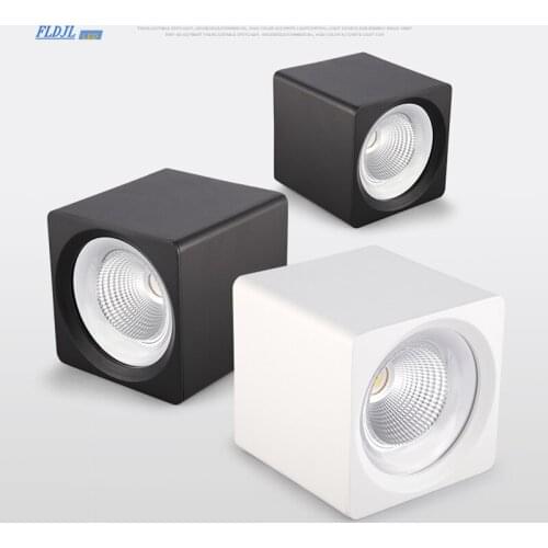 Surface square dimmable COB LED downlight 7W 12W 20W 30W LED ceiling spotlight AC85~265V LED surface light indoor lighting