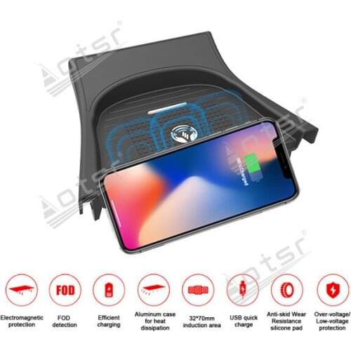QI Car fast wireless charger For Toyota Prius Plus 2019 QI Car infrared Wireless Charging Car Phone Holder for iphone / Samsung