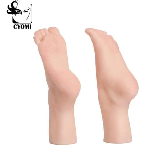 CYOMI Lifelike sexy silicone foot mold female foot can be used as decoration wiht nails or no nails a pair