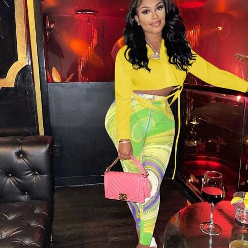 Sexy 2 Piece Set Women Clothing Sets Shirt Top and Leggings Pants Suits Club Wear Party Matching Sets Co Ord Outfits Wholesale