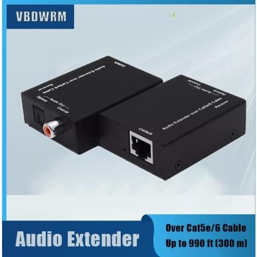 Audio extender over Cat5e/6 cable Optical toslink coax Spdif digital audio extender over ethernet up to 300M