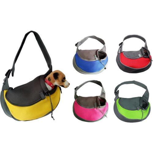 Comfort Pet Dog Carrier Outdoor Travel Handbag Pouch Mesh Oxford Single Shoulder Bag Sling Mesh Travel Tote Shoulder Bag