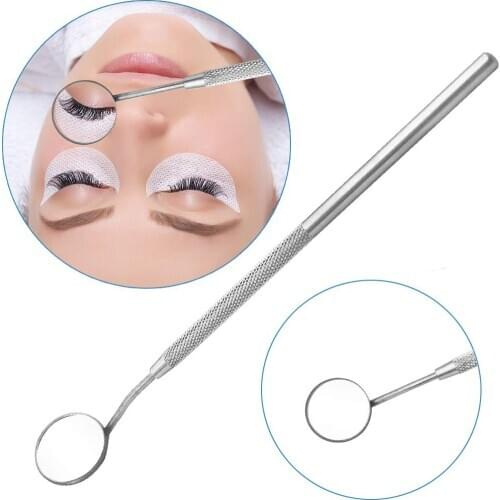 Magnifying Checking Eyelash Extension Applying Teeth Cleaning Tools Mirror Stainless Steel Handle Eyelashes Makeup Tool