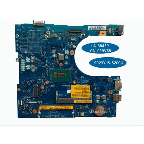 High quality AAL10 LA-B843P for Dell Insprion 5558 Laptop Motherboard CN-0FRV68 FRV68 SR23Y I5-5200U DDR3L 100% Tested