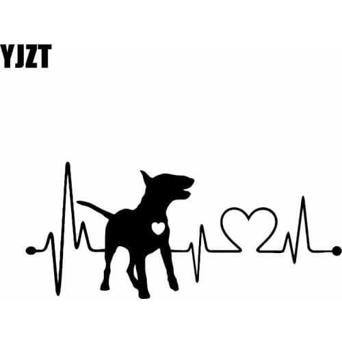 YJZT 18CM*7.9CM Bull Terrier Waterproof Vinyl Animal Car Decal Sticker Black/Silver C2-3311