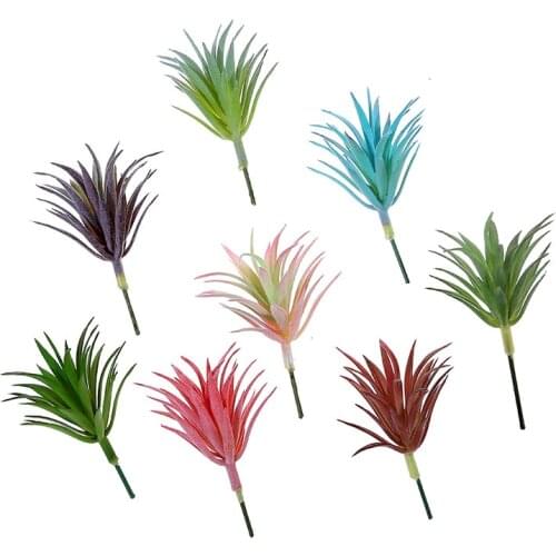 Green Purple Red Pink Blue White Flocked Artificial Succulents Plants Home Garden Office Desktop Decoration plantas artificiales