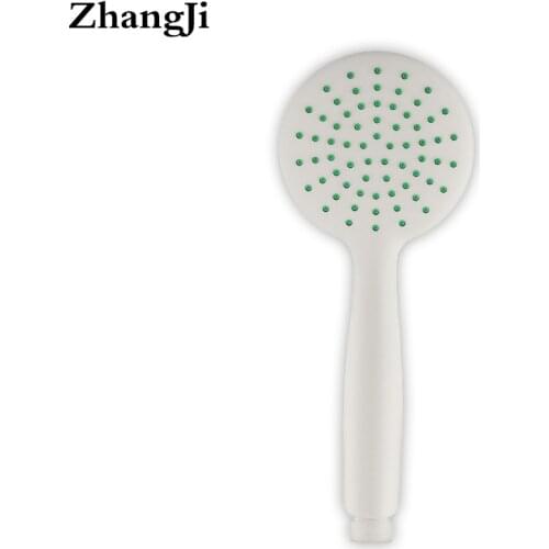 ZhangJi Fresh design white ABS shower head handhold Round quality plastic rain shower heads Bathroom faucet accessory showerhead