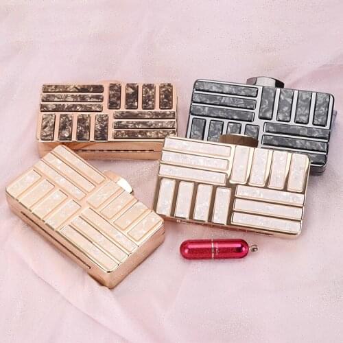 Womens Luxury Designer Clutch Bag Acrylic Evening Bag Female Party Wedding Clutch Purse Handbag for Ladies Chain Shoulder Bag