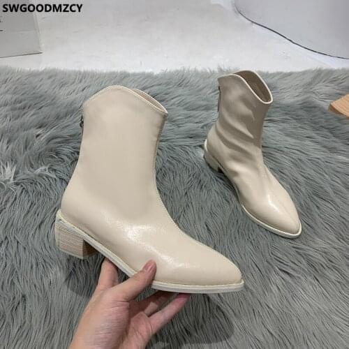 Chunky Heels Black Boots Female Women Shoes Pumps Women Shoes High Heel Boots Ankle Boots for Women Zapatos De Mujer Zapatos