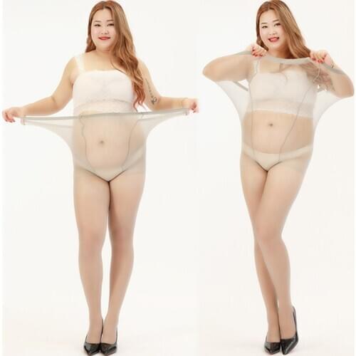 Plus Size Women Pantyhose Transparent Tights Ultra-thin Nylon Stockings Stretchy Tear Resistant Large Size Invisible Tights