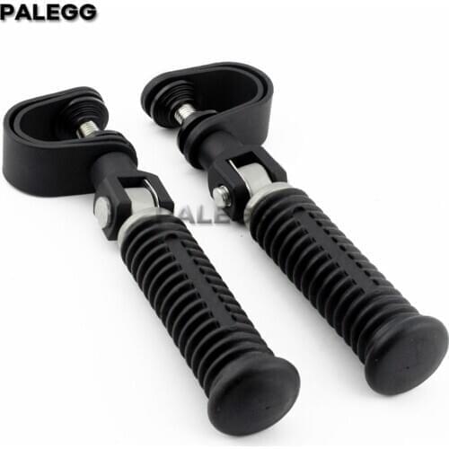 1 1/4" 32mm Motorcycle Highway Foot Pegs Engine Crash Bar Guards Clamp Footrest Mount Kit For Harley Bobber Chopper Universal