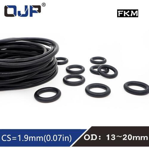 10PCS/lot Fluorine rubber Ring Black FKM O ring Seal CS:1.9mm OD13/14/15/16/17/18/19/20mm Rubber O-Ring Seal Oil Gasket Washer
