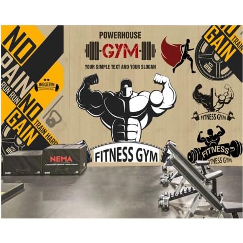 3d wallpaper custom photo Retro cartoon fitness character lifting weights home decor living room wallpaper for walls 3 d