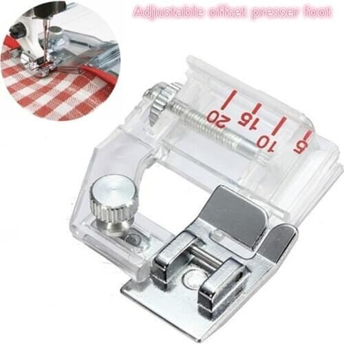 1 pcs Sewing Machine accessories Adjustable Guide Presser Foot and Snap-on Adjustable Bias Binder Foot For Accessories