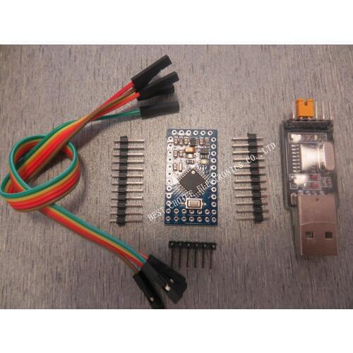 Free Shipping 2PCS=1PCS CH340G CH340 Serial Converter USB 2.0 To TTL +1PCS Pro Mini Module Atmega328 5V 16M Compatible With Nano
