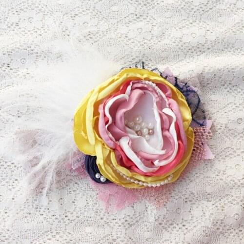 Free Shipping Big Burned Flower Girl Headband Kids Hair Accessories Photo Prop