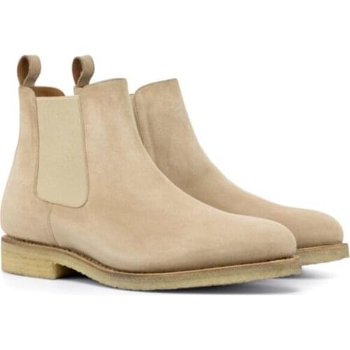 Chelsea Winter Camel Mens Boots Shoes Work Boots Simplicity Fashion Designer Shoes Men Add Velvet Cow Suede