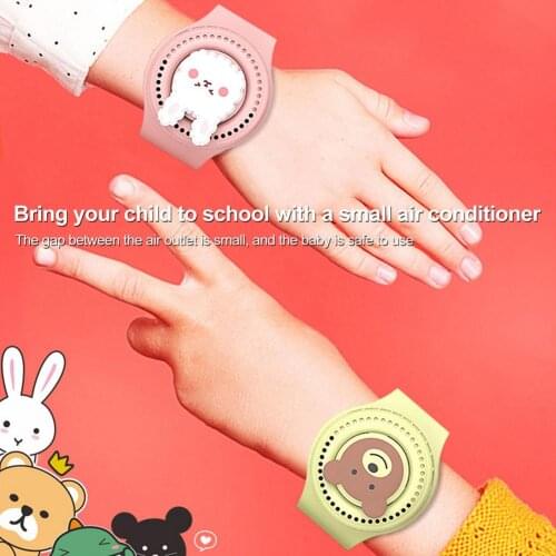 Watch Fan USB Charging Innovative Children Wrist Mini Fan Intelligent Children Cartoon Handheld Wristband Electric Fan Children