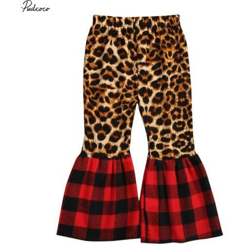 Kids Baby Girl Clothing Leopard Plaids Leggings Long Pants Trousers Cotton Outfit Toddler Childrens clothes for Girl