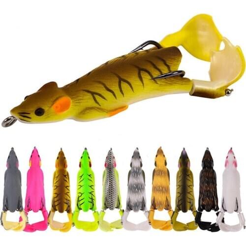 Double Propellers Mouse Pesca Fishing Fake Plastic Soft Lure 9.5cm 11.8g Thunder Mouse Soft Bait
