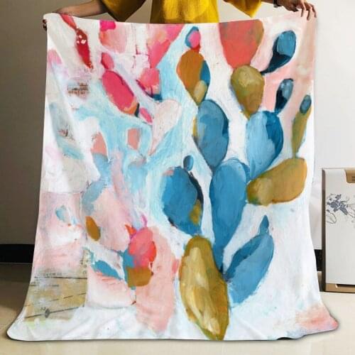 Musife Custom cactus Flannel Blanket Design Your own Blanket Flannel Blankets for Sofa DIY Dropshipping