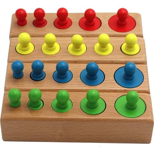 Montessori Cylinder Socket Puzzles Toy Baby Development Practice And SensesPreschool Educational Wooden Toys For Children