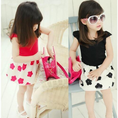 Korean Childrens Dresses New Summer Girl Short Sleeve Chiffon Fashion Princess